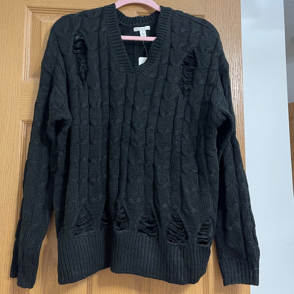 Distressed sweater